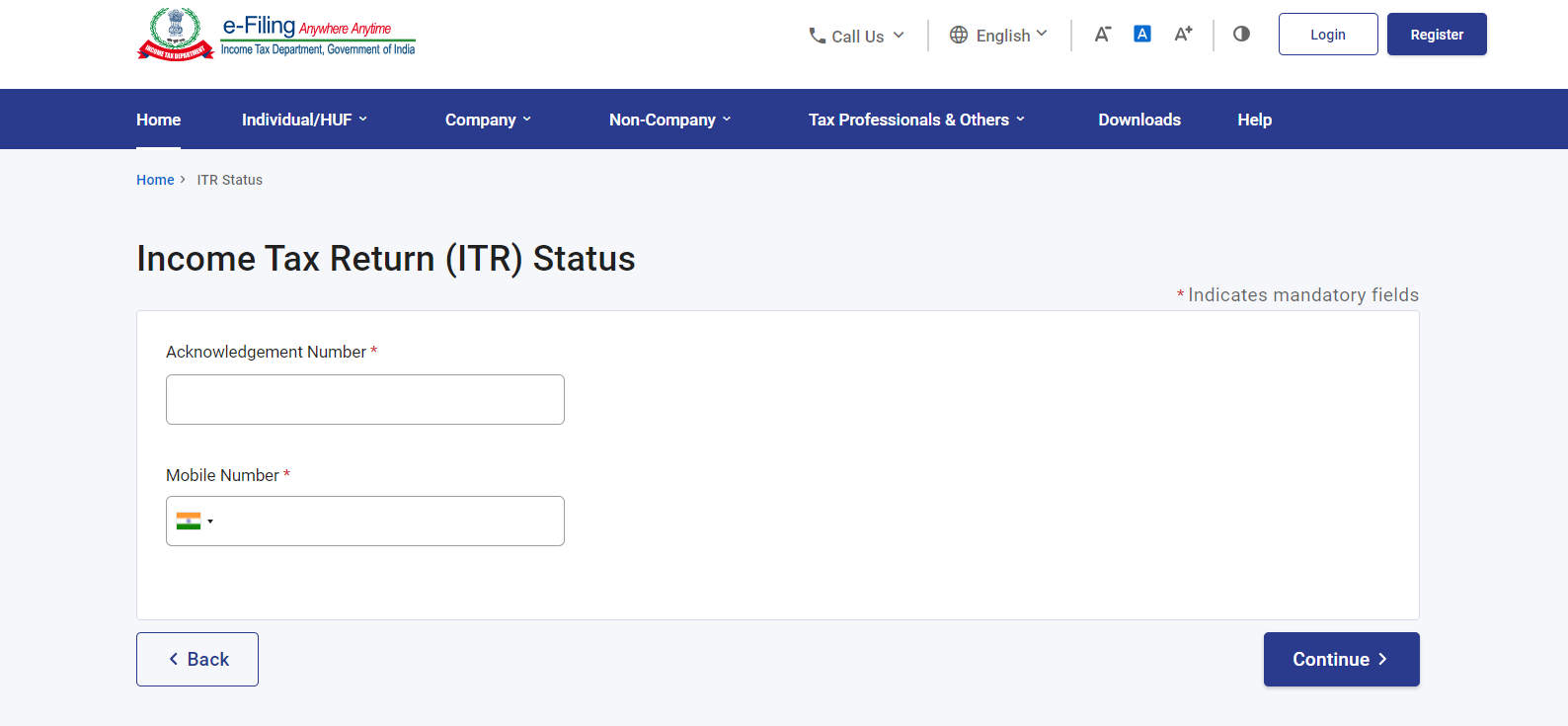 Income Tax Return Status